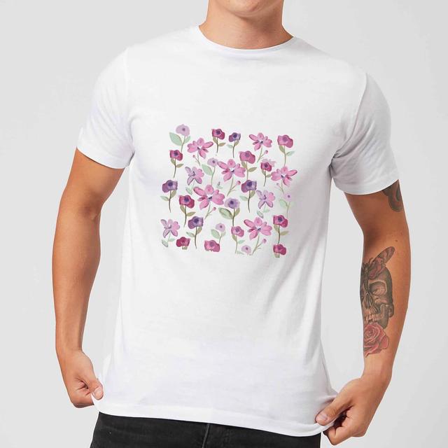 Candlelight Spring Flower Bed Men's T-Shirt - White - S - Weiß on Productcaster.