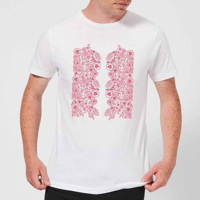 Candlelight Elegant Floral Pattern Men's T-Shirt - White - S - Weiß on Productcaster.