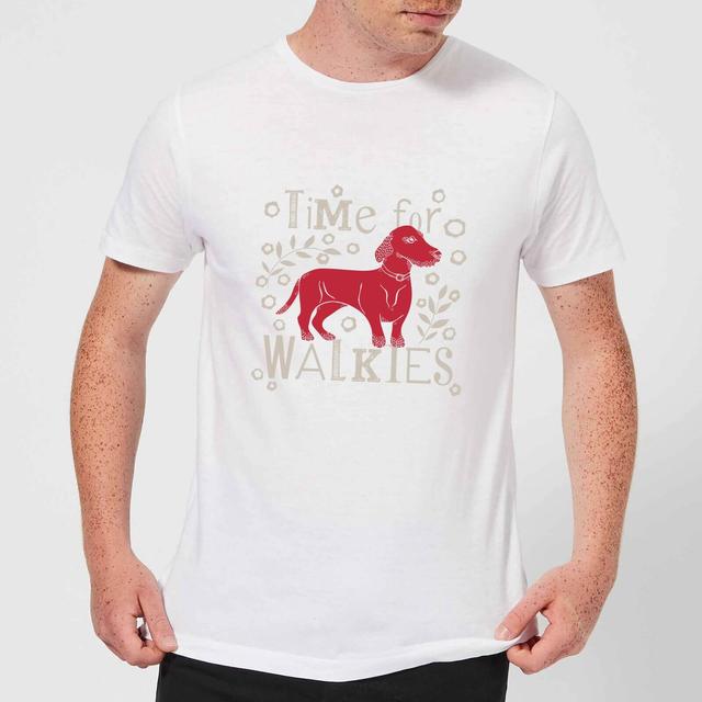 Candlelight Time For Walkies Cutout Sausage Dog Men's T-Shirt - White - L - Weiß on Productcaster.