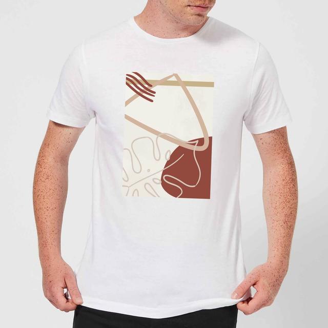 Candlelight Decorative Leaf And Shape Print Men's T-Shirt - White - 5XL - White on Productcaster.