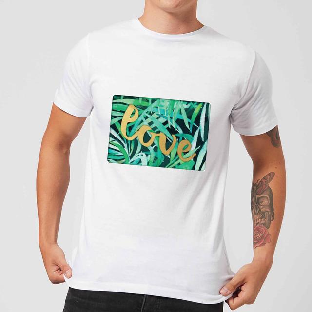 Candlelight Jungle Bush Golden Love Men's T-Shirt - White - S - Weiß on Productcaster.