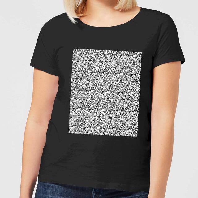 Candlelight Lace Fabric Pattern Women's T-Shirt - Black - L - Schwarz on Productcaster.