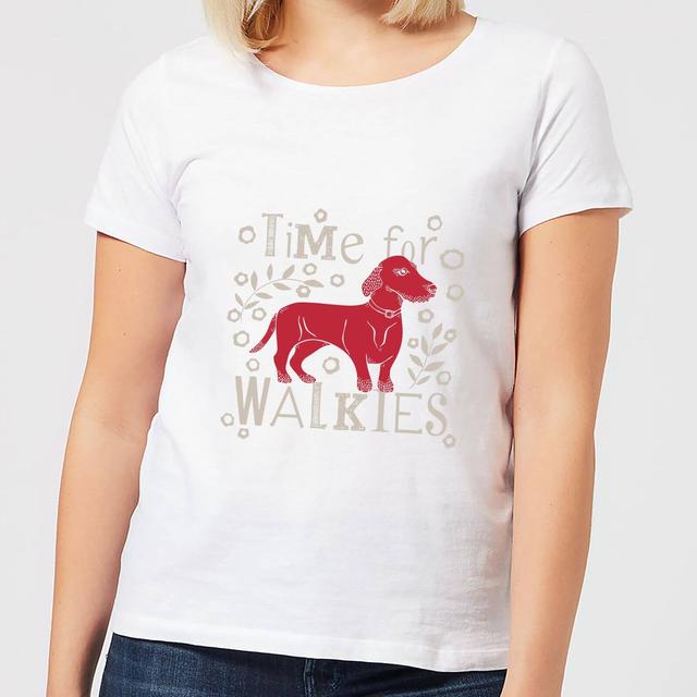 Candlelight Time For Walkies Cutout Sausage Dog Women's T-Shirt - White - S - Weiß on Productcaster.