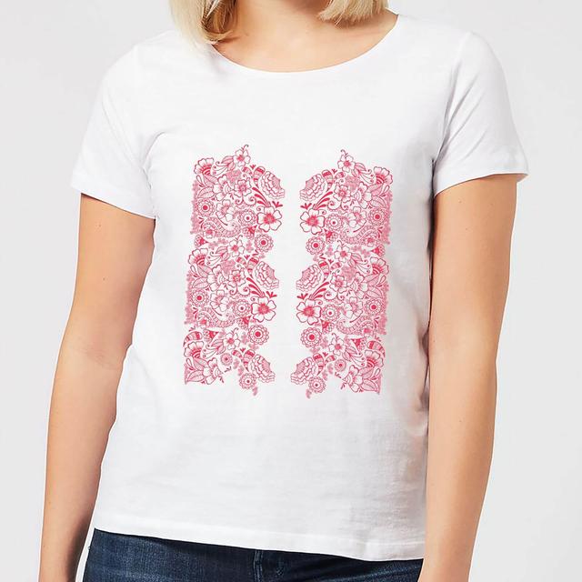 Candlelight Elegant Floral Pattern Women's T-Shirt - White - XXL - Weiß on Productcaster.