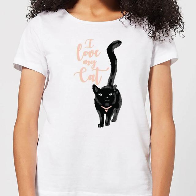 Candlelight I Love My Cat Black Cat Women's T-Shirt - White - XL - Weiß on Productcaster.