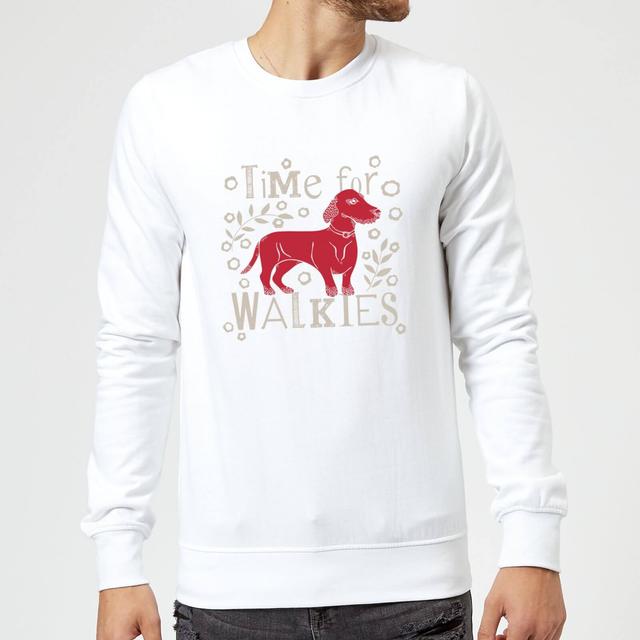 Candlelight Time For Walkies Cutout Sausage Dog Sweatshirt - White - XXL - Weiß on Productcaster.