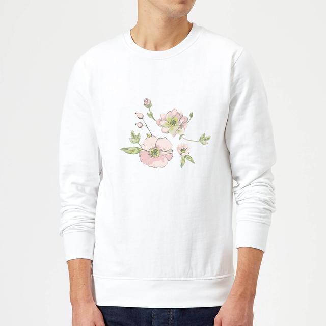 Candlelight Peony And Pansy Sweatshirt - White - XXL - Weiß on Productcaster.