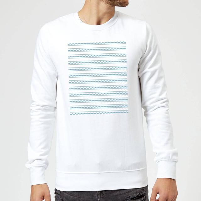 Candlelight Simple Wave Pattern Sweatshirt - White - M - Weiß on Productcaster.