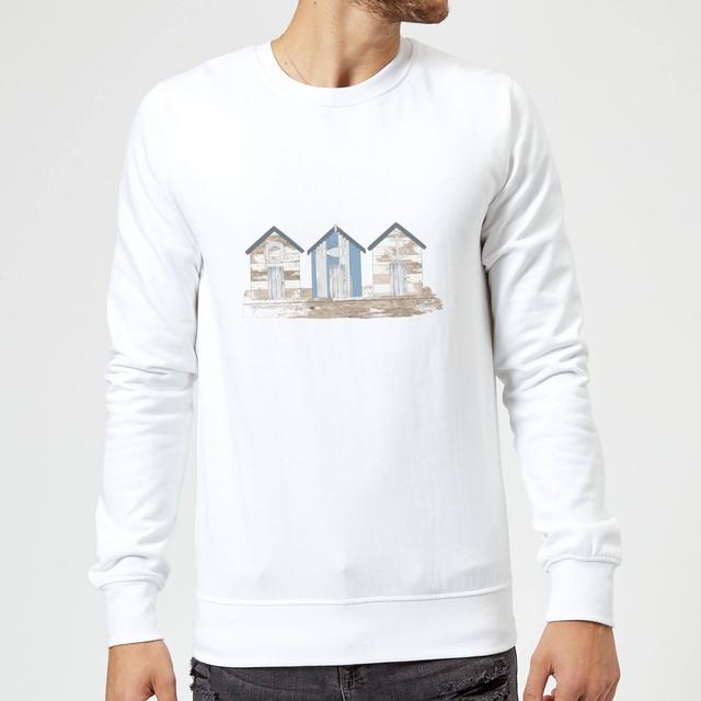 Candlelight Wooden Beach Hut Sweatshirt - White - L - Weiß on Productcaster.