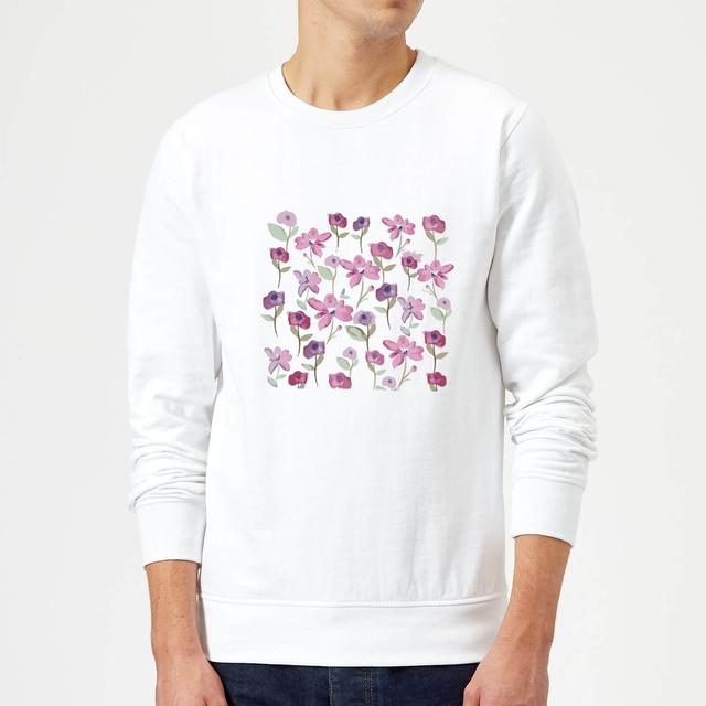 Candlelight Spring Flower Bed Sweatshirt - White - XXL - Weiß on Productcaster.