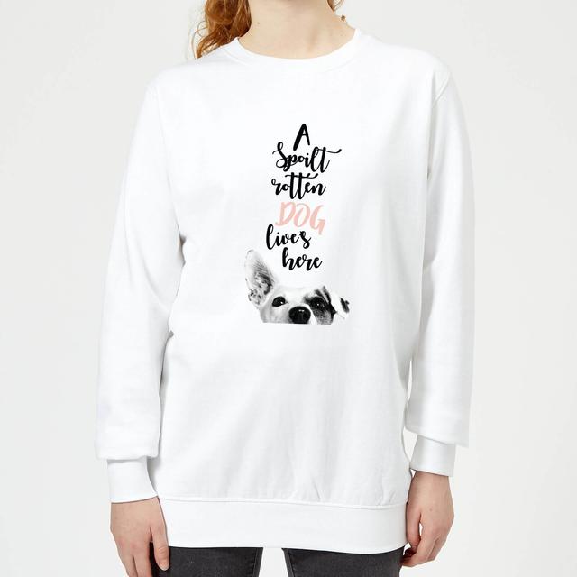 Candlelight A Spoilt Rotten Dog Lives Here Jack Russell Women's Sweatshirt - White - S - Weiß on Productcaster.