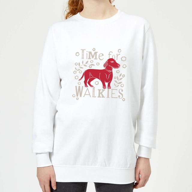 Candlelight Time For Walkies Cutout Sausage Dog Women's Sweatshirt - White - XS - White on Productcaster.