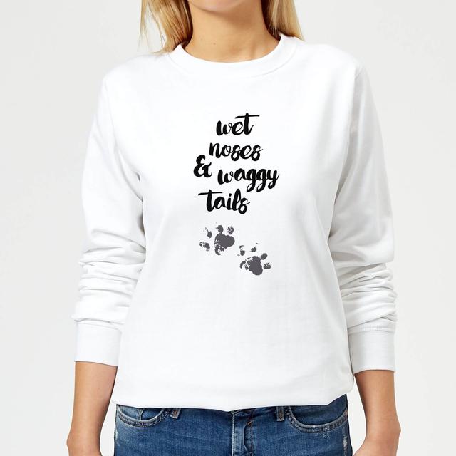 Candlelight Wet Noses And Waggy Tails Paw Prints Women's Sweatshirt - White - M - Weiß on Productcaster.