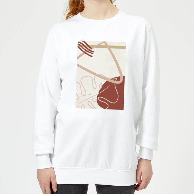 Candlelight Decorative Leaf And Shape Print Women's Sweatshirt - White - S - Weiß on Productcaster.