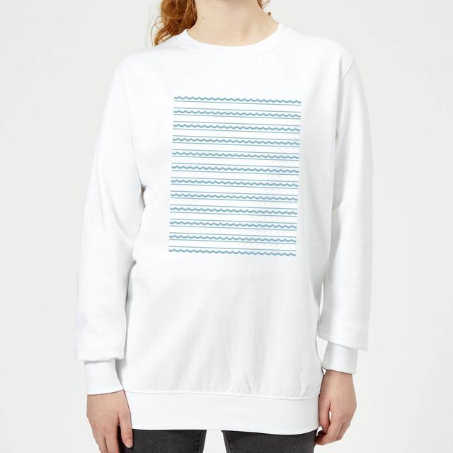 Candlelight Simple Wave Pattern Women's Sweatshirt - White - M - Weiß on Productcaster.