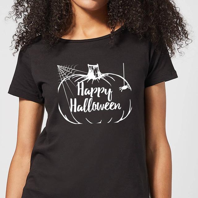 Happy Halloween Pumpkin Women's T-Shirt - Black - XL - Black on Productcaster.