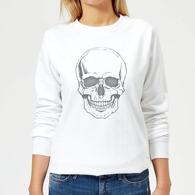 Skull Women's Sweatshirt - White - XS - White on Productcaster.