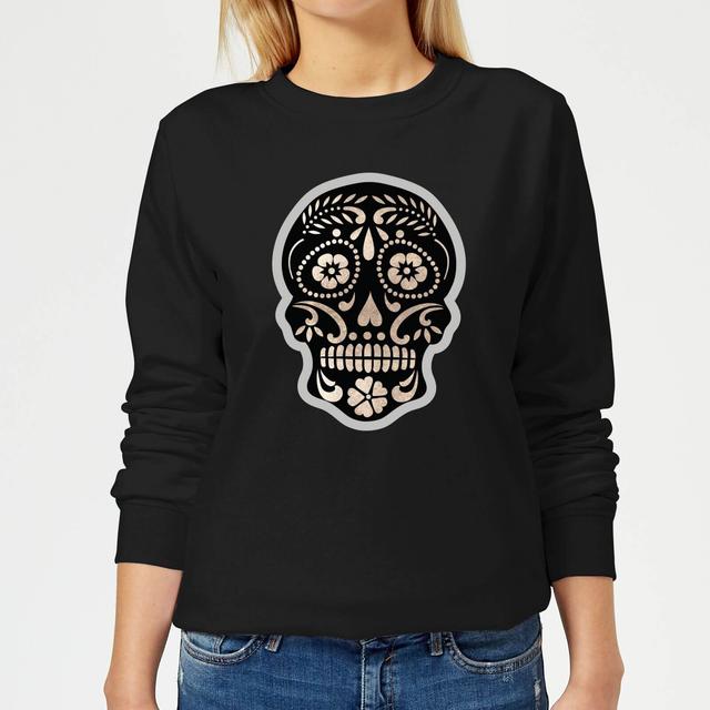 Day Of The Dead Skull Women's Sweatshirt - Black - S on Productcaster.