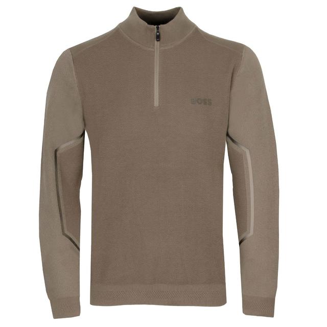 BOSS Zhine Zip Neck Sweater on Productcaster.