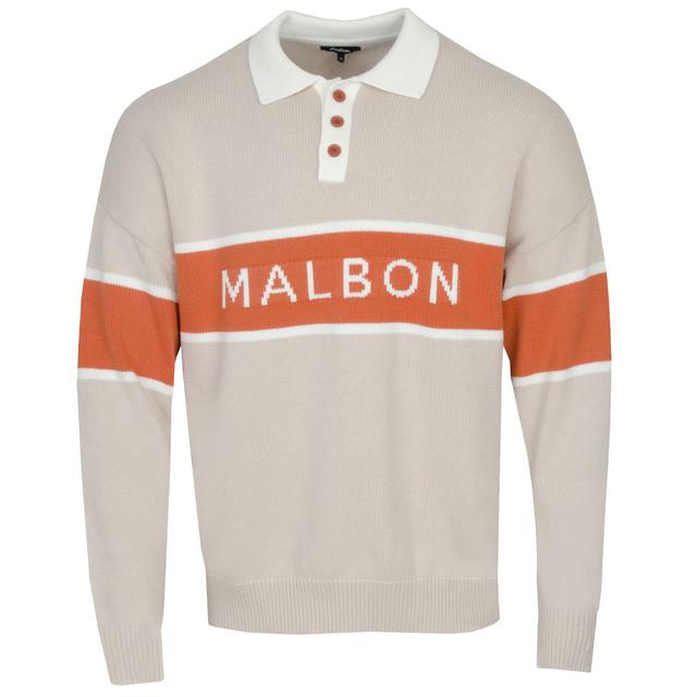 Malbon Block Long Sleeve Knitted Polo Shirt on Productcaster.