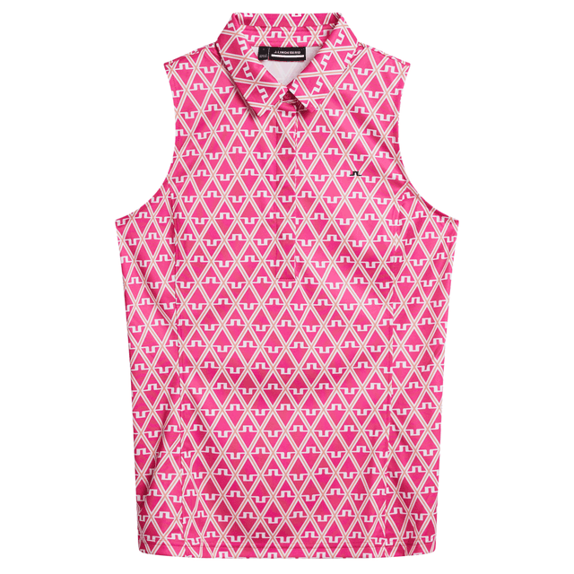 J Lindeberg Dena Print Sleeveless Ladies Polo Shirt on Productcaster.