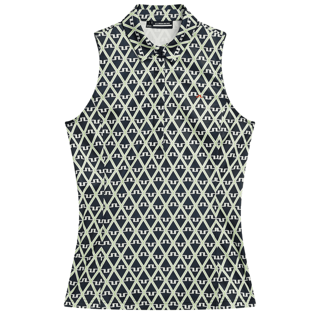 J Lindeberg Dena Print Sleeveless Ladies Polo Shirt on Productcaster.