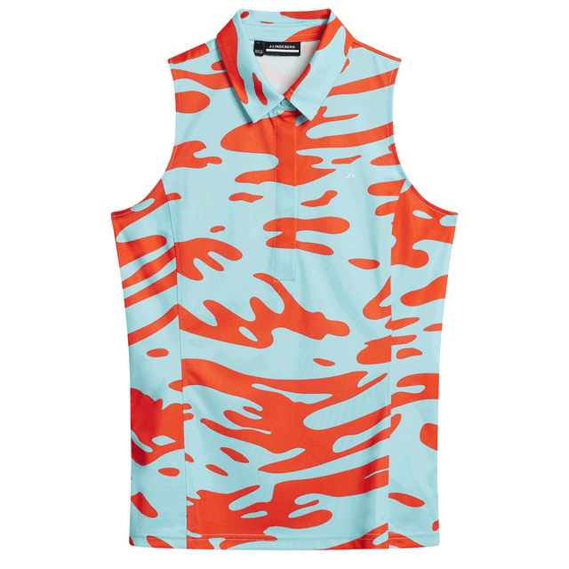 J Lindeberg Dena Print Sleeveless Ladies Polo Shirt on Productcaster.