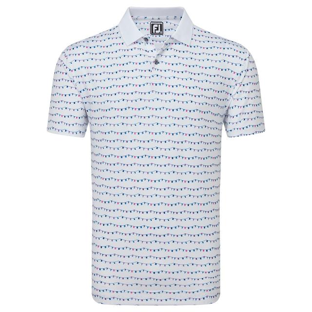 FootJoy Flag Banner Print Knit Collar Golf Polo Shirt on Productcaster.