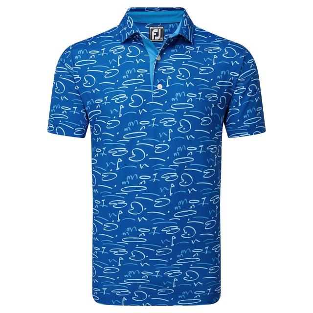 FootJoy Golf Course Doodle Self Collar Golf Polo Shirt on Productcaster.