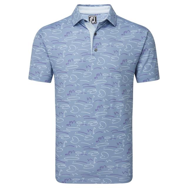 FootJoy Golf Course Doodle Self Collar Golf Polo Shirt on Productcaster.