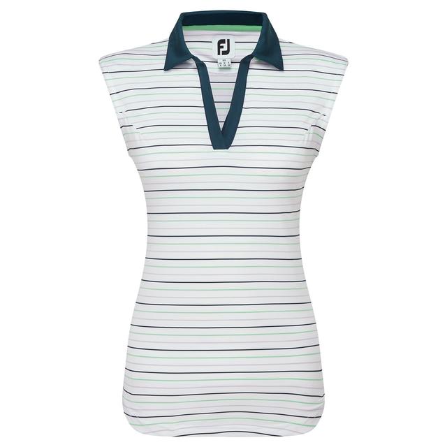 FootJoy Striped Sleeveless Ladies Golf Polo Shirt on Productcaster.