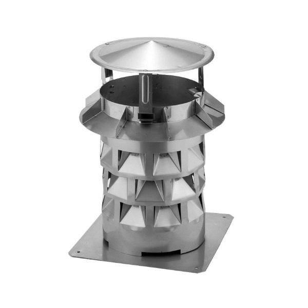 Windkat Metal Chimney Pot / Cowl 150mm (Square Base) - Stainless Steel on Productcaster.