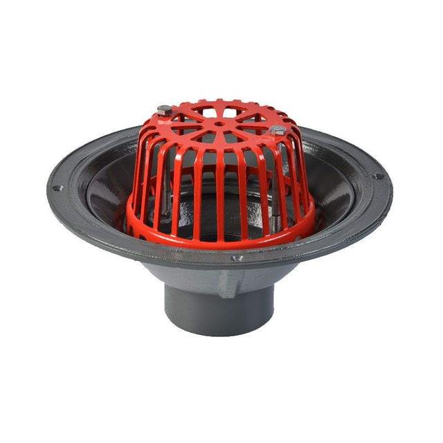 ACO Rainwater Roof Outlet Vertical Screw with Dome Grate - 75mm Aluminium on Productcaster.