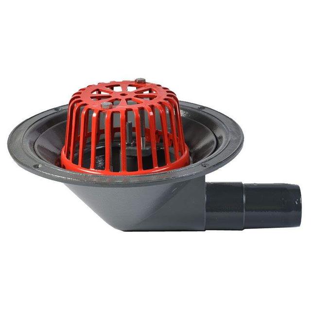 ACO Rainwater Roof Outlet 90dg Spigot with Dome Grate - 50mm Aluminium on Productcaster.