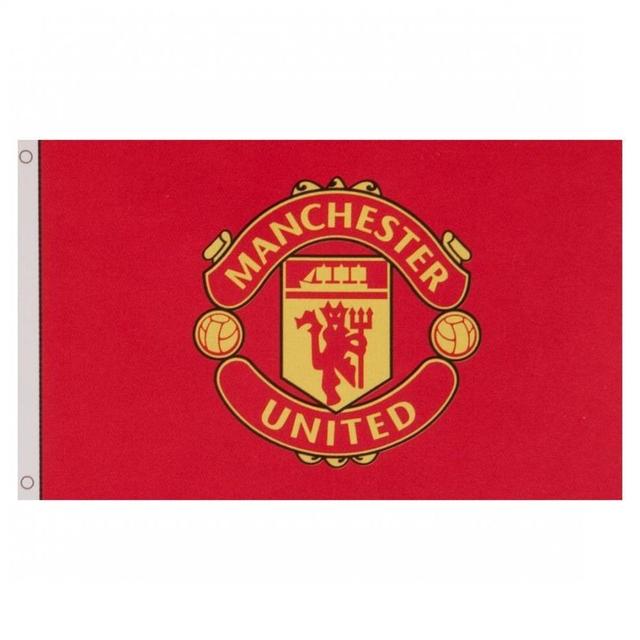 Manchester United Flagge Logo - Rot - Taylors Football Souvenirs, Größe One Size on Productcaster.