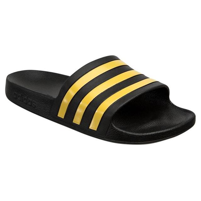 adidas Adilette Aqua Slide - Core Black/gold Metallic, size 40½ on Productcaster.