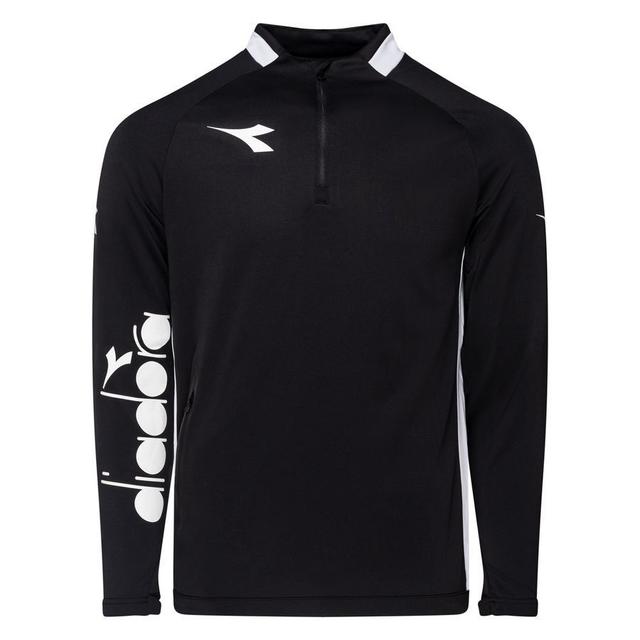 Diadora Training Shirt Equipo Pro 1/2 Zip - Black/white, size Large on Productcaster.