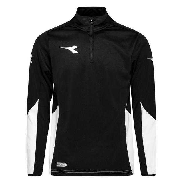 Diadora Training Shirt Equipo 1/2 Zip - Black/white, size Small on Productcaster.