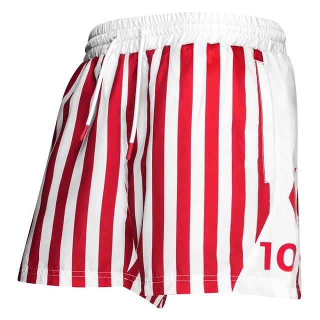 Denmark Swim Shorts Fan - Tango Red/white - , size Large on Productcaster.