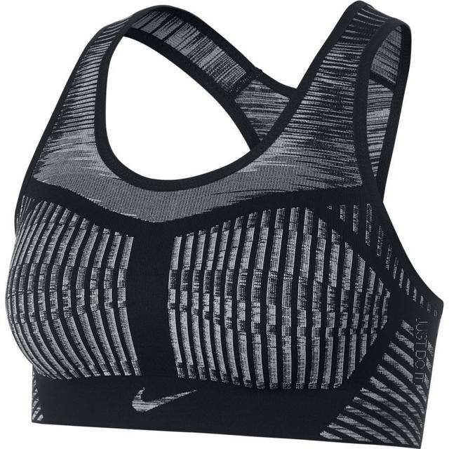 Nike Sports Bra Fe/nom Flyknit - Black/white Woman, size X-Small on Productcaster.