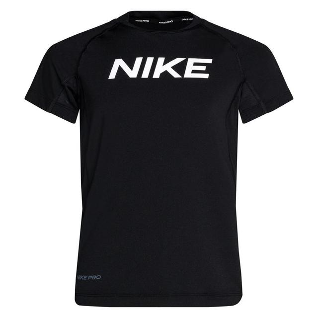 Nike Pro Training T-shirt - Black/white Kids, size S: 128-137 cm on Productcaster.