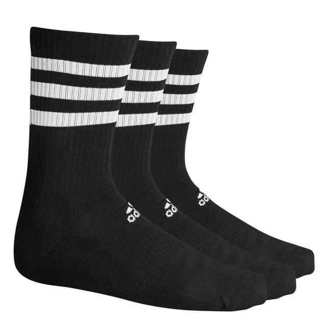 adidas Socks Cushioned Crew 3-pack - Black/white, size Small on Productcaster.