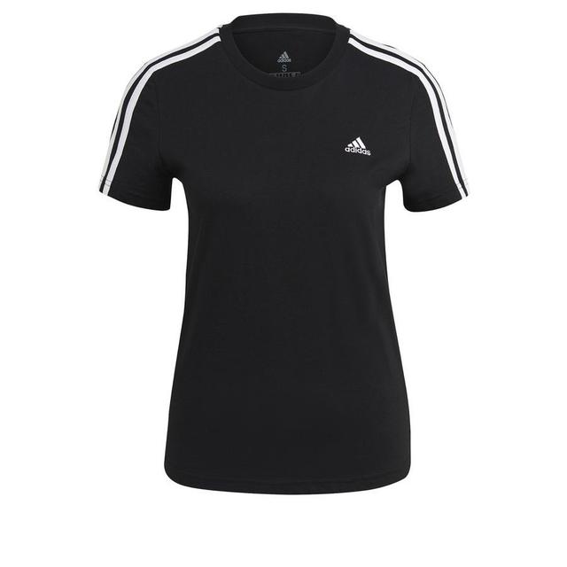 adidas T-shirt 3-stripes - Black/white Woman, size Small on Productcaster.