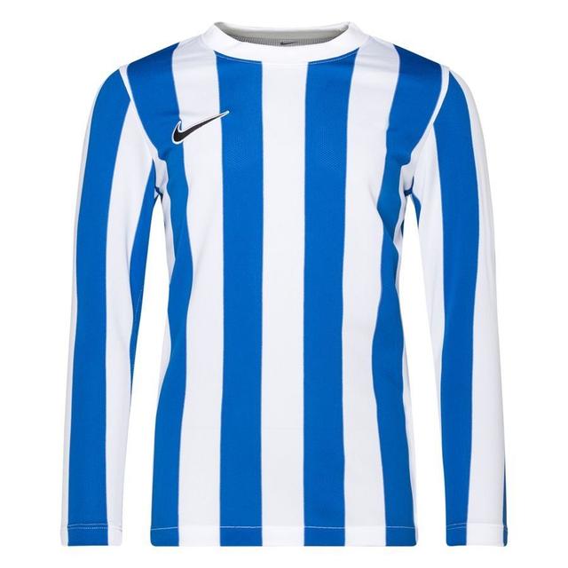 Nike Playershirt Dri-fit Striped Division Iv - White/royal Blue/black Long Sleeves Kids, size XS: 122-128 cm on Productcaster.