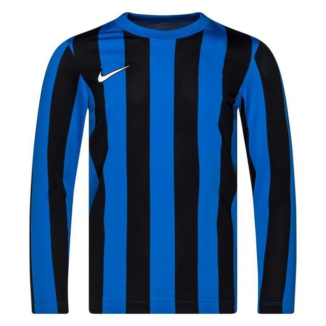 Nike Playershirt Dri-fit Striped Division Iv - Royal Blue/black/white Long Sleeves Kids, size XS: 122-128 cm on Productcaster.