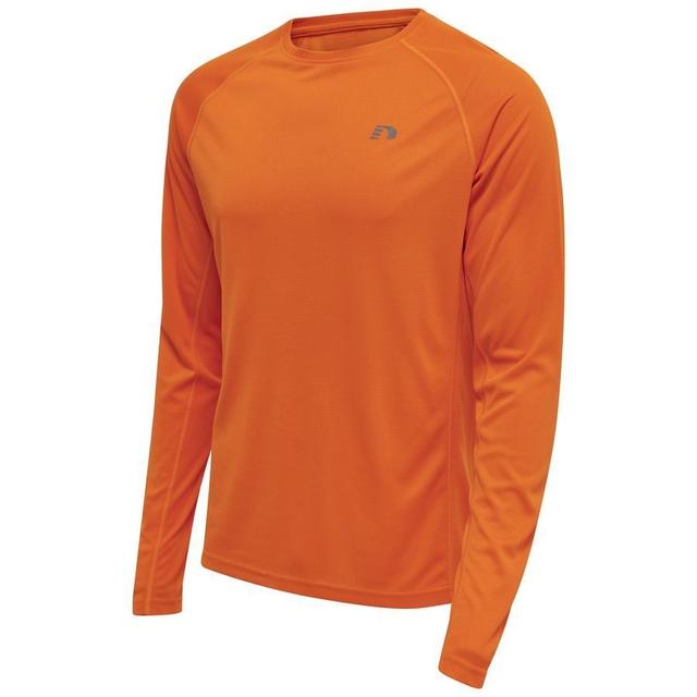 MEN'S CORE RUNNING T-SHIRT L/S ORANGE TIGER - , size Small on Productcaster.