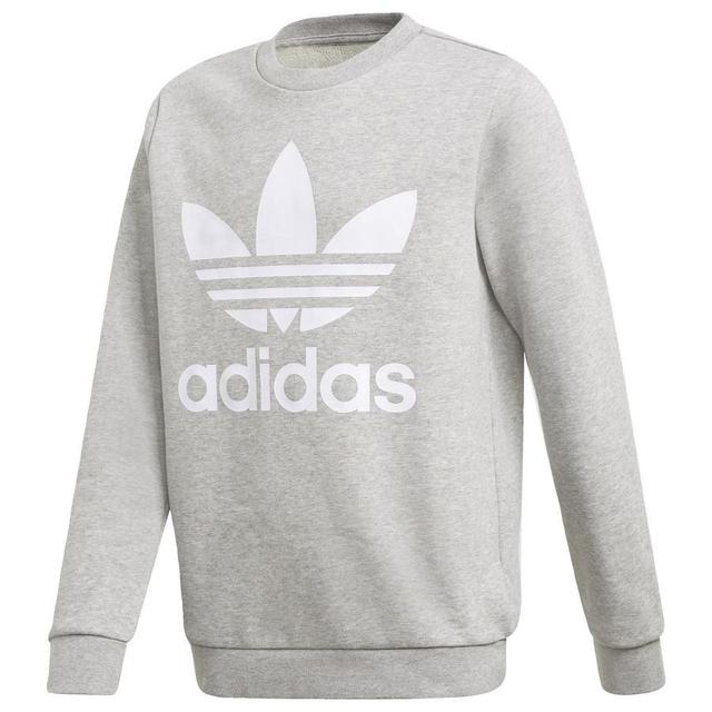 adidas Originals Sweatshirt Trefoil - Medium Grey Heather/white Kids, size 164 cm on Productcaster.