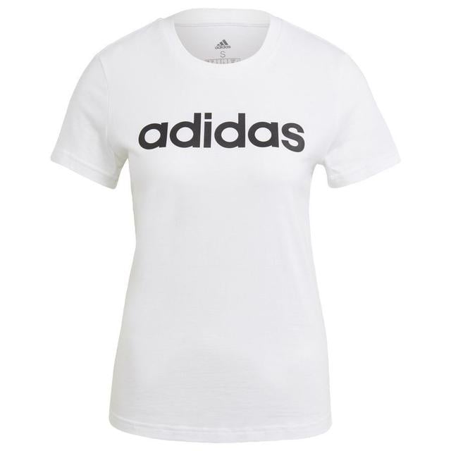 adidas T-shirt Loungewear Essentials - Hvid/sort Kvinde, størrelse Small on Productcaster.