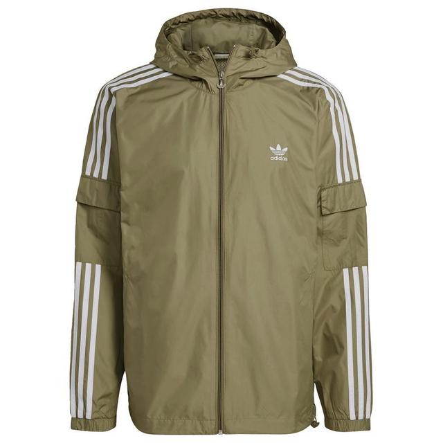 adidas Originals Windbreaker 3-stripes - Orbit Green/white, size X-Large on Productcaster.