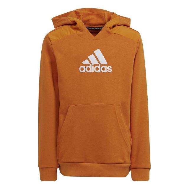 adidas Hoodie Badge Of Sport - Focus Orange/white Kids, size 176 cm on Productcaster.